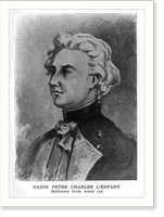 Historic Framed Print, [Major Peter Charles L'Enfant; redrawn from woodcut],  17-7/8" x 21-7/8"