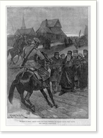 The famine in Russia 1892: Cossack patrol near Kazan preventing peasants from leaving their village"", Antique Print