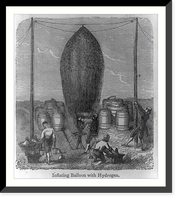 Historic Framed Print, Inflating balloon with hydrogen,  17-7/8" x 21-7/8"