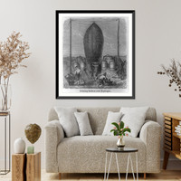 Historic Framed Print, Inflating balloon with hydrogen,  17-7/8" x 21-7/8"