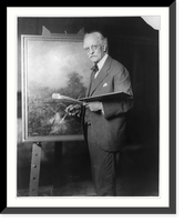 Historic Framed Print, [George Inness, 1854-1926, three-quarter length portrait, standing, painting],  17-7/8" x 21-7/8"