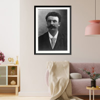 Historic Framed Print, [Guy de Maupassant, 1850-1893, bust portrait],  17-7/8" x 21-7/8"