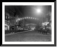 Historic Framed Print, King Street looking north at night, Charleston, S.C.,  17-7/8" x 21-7/8"