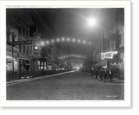 Historic Framed Print, King Street looking north at night, Charleston, S.C.,  17-7/8" x 21-7/8"