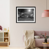 Historic Framed Print, King Street looking north at night, Charleston, S.C.,  17-7/8" x 21-7/8"