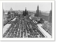 Historic Framed Print, [Aerial view of Red Square, Moscow, during parade of military and workers in honor of the tercentenary of the reunion of the Ukraine with Russia. May 30, 1954],  17-7/8" x 21-7/8"