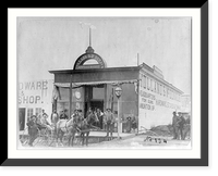 Group posed in front of the Holland & McDonald hardware store, Broken Bow, Nebraska, Historic Reproduction