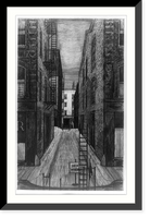 Historic Framed Print, Narrow street,  17-7/8" x 21-7/8"