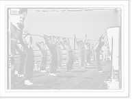 Historic Framed Print, War game drill on SEATTLE,  17-7/8" x 21-7/8"