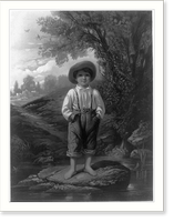 Historic Framed Print, Whittier's barefooted boy,  17-7/8" x 21-7/8"