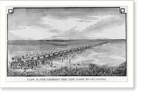 Historic Framed Print, [David L. Payne leading boomers" into Okla.]: ...crossing the line going to Oklahoma",  17-7/8" x 21-7/8"