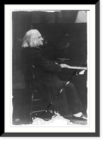 Franz Liszt, 1811-1886; three-quarters length, seated at piano, right profile, Antique Poster