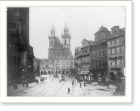 Czeckoslovakia - Prague - old town square with Tyn Ch, Historic Reproduction