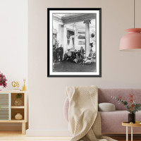 Eleanor Roosevelt with the British royal family, in the Bow Room, Buckingham Palace, Historic Reproduction