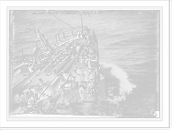 Historic Framed Print, War game-Bow of SEATTLE,  17-7/8" x 21-7/8"