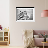 Historic Framed Print, War game-Bow of SEATTLE,  17-7/8" x 21-7/8"