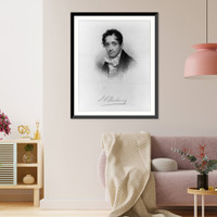 Historic Framed Print, [James Kirke Paulding, 1778-1860, bust portrait, facing left],  17-7/8" x 21-7/8"