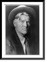 Historic Framed Print, [Charles M. Russell, bust portrait, wearing Western hat, facing right],  17-7/8" x 21-7/8"