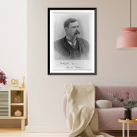 Historic Framed Print, [Harold Frederic, 1856-1898, head and shoulders, facing right],  17-7/8" x 21-7/8"