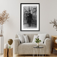 Hans Christian Andersen, 1805-1875; full, standing, with coat and hat, facing left Classic, Historic Reproduction