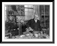 Historic Framed Print, [Thomas Alva Edison, 1847-1931, half-length portrait, working in chemical laboratory],  17-7/8" x 21-7/8"