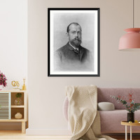 Historic Framed Print, [Robert Koch, 1843-1910, bust portrait, facing right],  17-7/8" x 21-7/8"