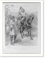 Gen. Pickett taking the order to charge from Gen. Longstreet, Gettsburg, July 3, 1863, Antique Wall Art