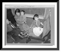 Mother and three children on train from Los Angeles to Manzanar, Vintage Wall Art