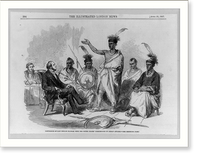 Conference of Kaw Indians (Kansas) with the United States Commission of Indian Affairs, Historic Print