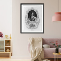 William III, King of Great Britain, 1650-1702, head-and-shoulders portrait, facing right, with historical vignette of his landing at Torbay, 1688, Antique Print
