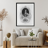 William III, King of Great Britain, 1650-1702, head-and-shoulders portrait, facing right, with historical vignette of his landing at Torbay, 1688, Antique Print