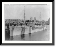 Exchange liner GRIPSHOLM loading at New York harbor prior to sailing with interned Japanese civilians for exchange. Sept. 1, 1943, Vintage Print