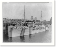 Exchange liner GRIPSHOLM loading at New York harbor prior to sailing with interned Japanese civilians for exchange. Sept. 1, 1943, Vintage Print