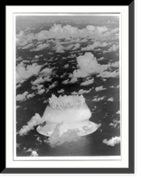 Aerial view of atomic bomb test on Bikini Atoll, 1946; showing mushroom" beginning", Antique Wall Art
