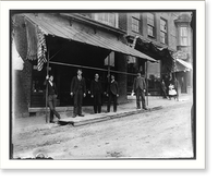 Historic Framed Print, [Nelson St. - men standing in front of stores, Lexington, Va.],  17-7/8" x 21-7/8"