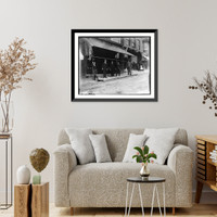 Historic Framed Print, [Nelson St. - men standing in front of stores, Lexington, Va.],  17-7/8" x 21-7/8"