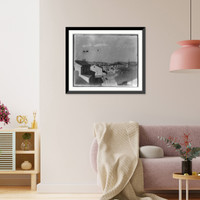 Historic Framed Print, [Distant view of V.M.I. from across rooftops, Lexington, Va.],  17-7/8" x 21-7/8"