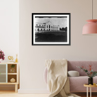 Historic Framed Print, [Parade at attention in front of Barracks, V.M.I., Lexington, Va.],  17-7/8" x 21-7/8"