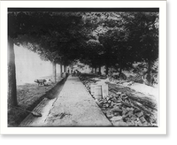 Laying brick wall around parade ground, V.M.I., Lexington, Va, Vintage Print