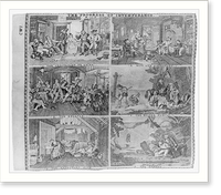 The progress of intemperance: 1. The invitation to drink. 2. Sick and repentant. 3. The Relapse. 4. The ruined family. 5. The expectant wife. 6. The robber, Antique Poster