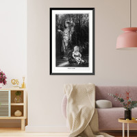 Moses being found in the bullrushes; 2 very similar engravings: Titian's Moses" engr. by Pannemaker" Classic, Vintage Wall Art