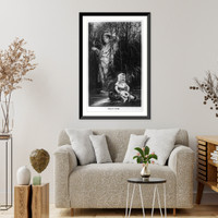 Moses being found in the bullrushes; 2 very similar engravings: Titian's Moses" engr. by Pannemaker" Classic, Vintage Wall Art