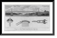 D.C. Washington. Chain Bridge: View of the Chain bridge invented by James FInley" (showing detail of chain links)", Vintage Wall Art