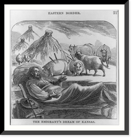 Historic Framed Print, [The Emigrant's dream of Kansas],  17-7/8" x 21-7/8"