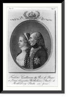 Friedrich Wilhelm III, King of Prussia, 1770-1840, head-and-shoulders portrait, with Queen Louise, left profile, Antique Poster