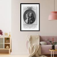 Friedrich Wilhelm III, King of Prussia, 1770-1840, head-and-shoulders portrait, with Queen Louise, left profile, Antique Poster
