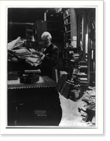 Ainsworth Rand Spofford, 1825-1908, half-length portrait, standing, amid stacks of books and library shelves, facing left, Vintage Wall Art