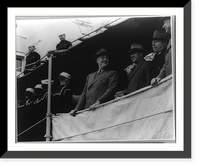 Franklin Delano Roosevelt, half, standing on quartderdeck of USN ship, facing slightly right, Historic Reproduction