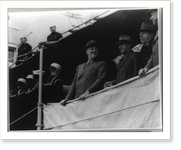 Franklin Delano Roosevelt, half, standing on quartderdeck of USN ship, facing slightly right, Historic Reproduction