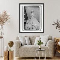 Historic Framed Print, [Empress Carlota of Mexico, full-length portrait, standing, in formal gown, facing left],  17-7/8" x 21-7/8"